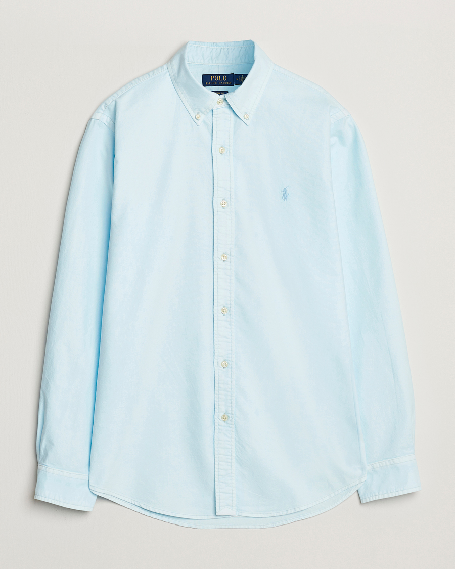 Herre | Skjorter | Polo Ralph Lauren | Custom Fit Dyed Oxford Shirt Sky