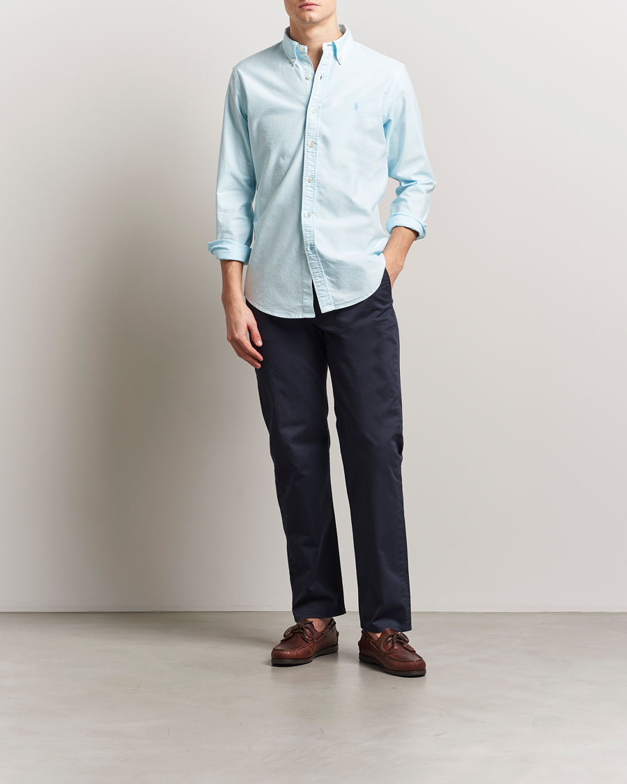 Herre | Skjorter | Polo Ralph Lauren | Custom Fit Dyed Oxford Shirt Sky