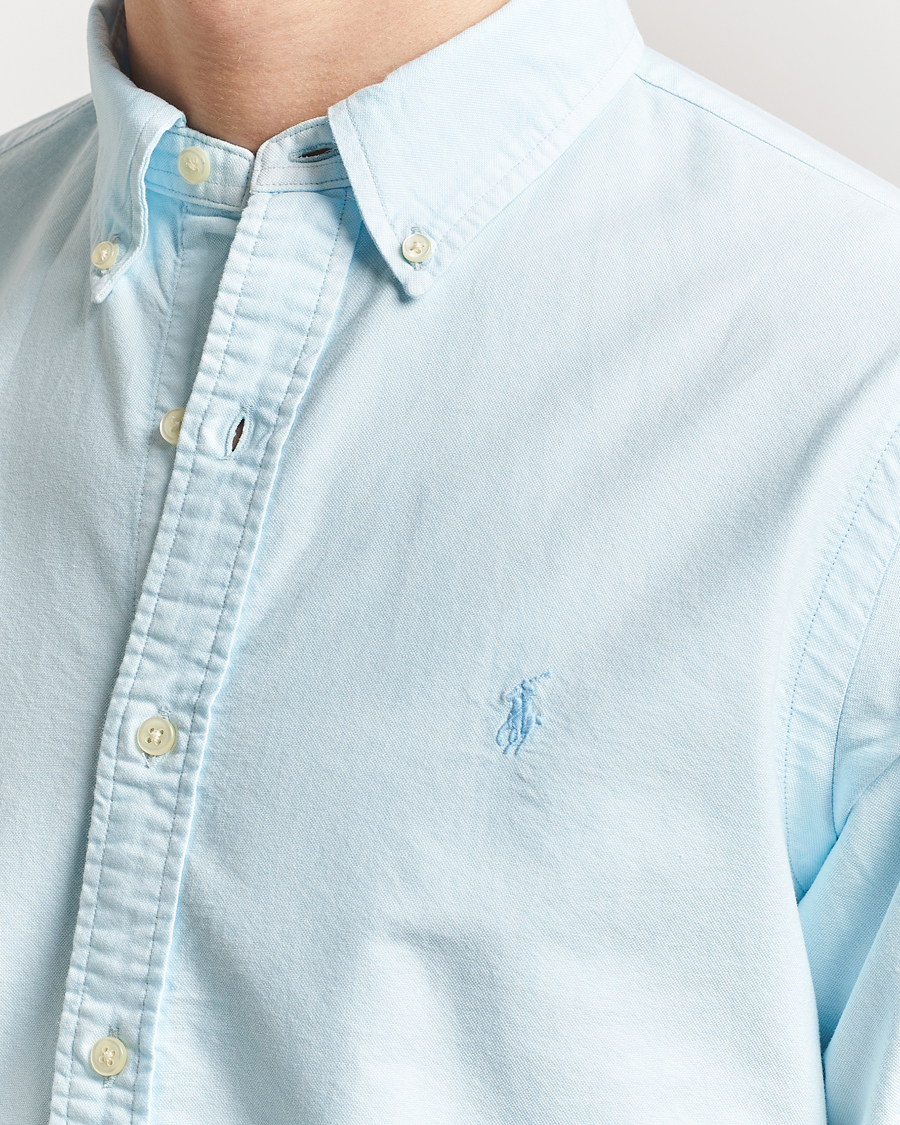 Herre | Skjorter | Polo Ralph Lauren | Custom Fit Dyed Oxford Shirt Sky