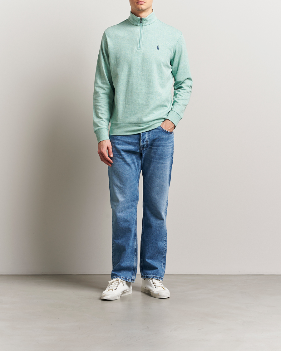 Herre | Gensere | Polo Ralph Lauren | Tech Double Knit Half Zip Celadon Heather