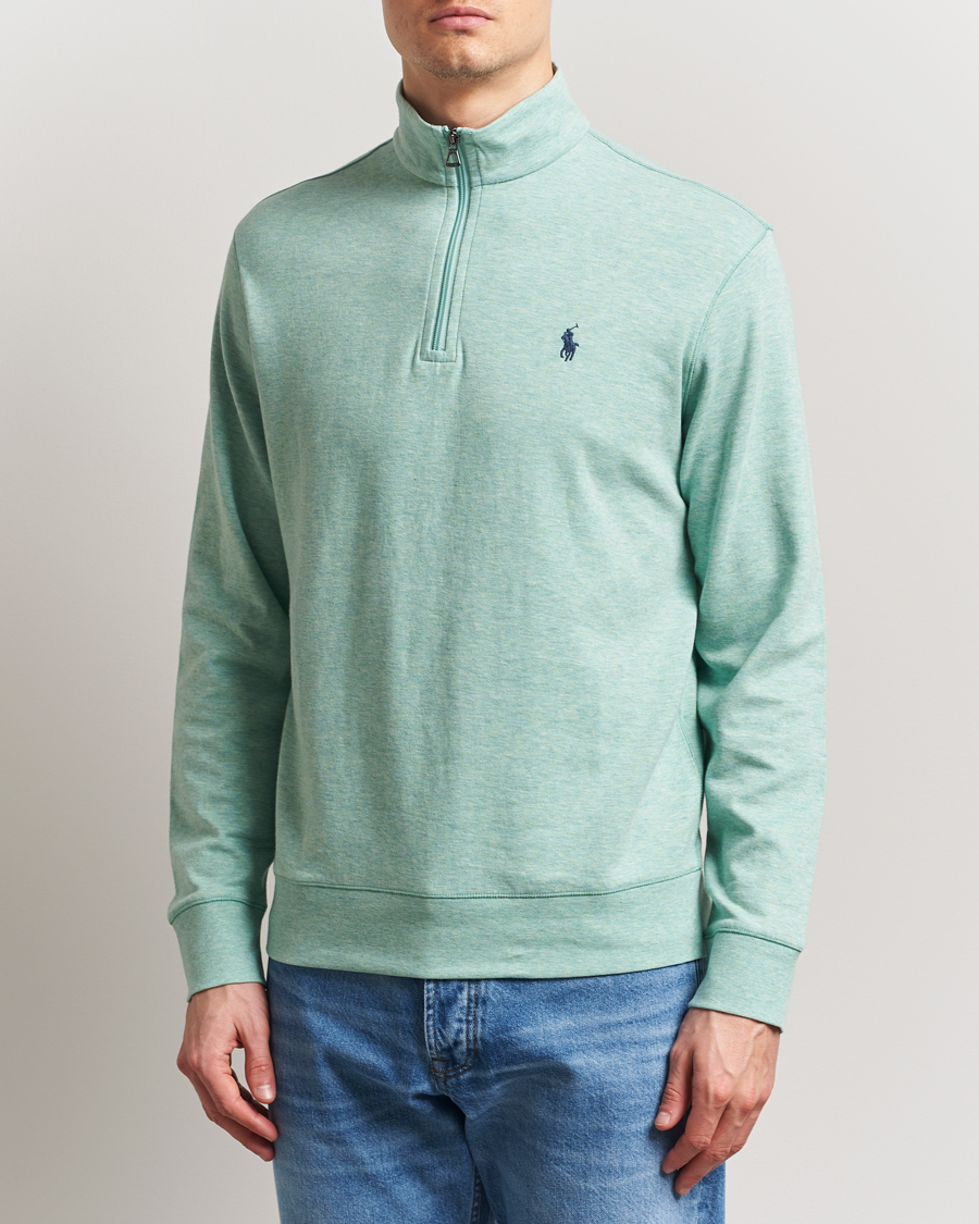 Herre | Gensere | Polo Ralph Lauren | Tech Double Knit Half Zip Celadon Heather