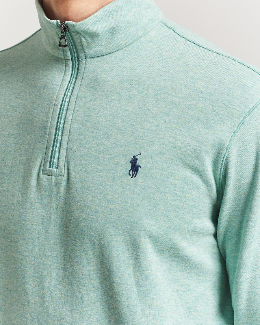 Herre | Gensere | Polo Ralph Lauren | Tech Double Knit Half Zip Celadon Heather