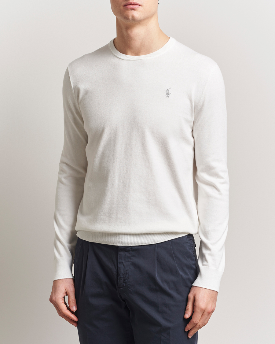 Herre | Gensere | Polo Ralph Lauren | Cotton Crew Neck Sweater Deckwash White