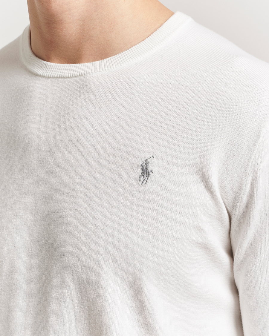 Herre | Gensere | Polo Ralph Lauren | Cotton Crew Neck Sweater Deckwash White