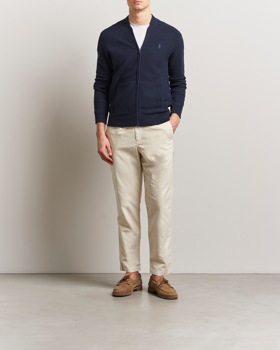 Herre | Gensere | Polo Ralph Lauren | Cotton Full Zip Sweater Navy Heather