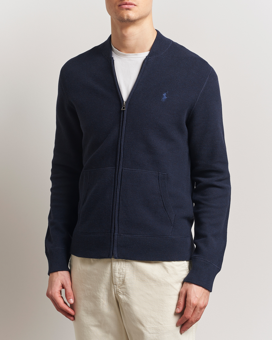 Herre | Gensere | Polo Ralph Lauren | Cotton Full Zip Sweater Navy Heather