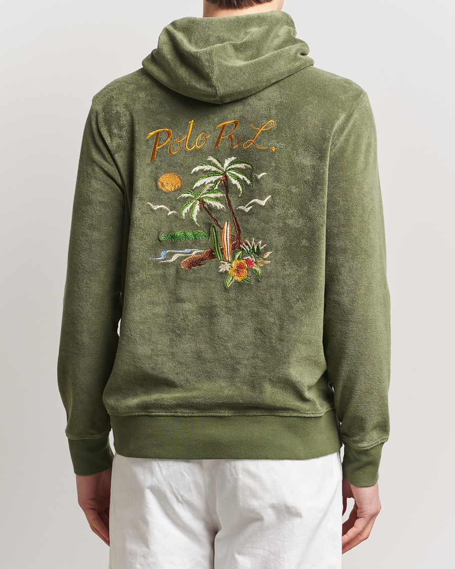Herre | Gensere | Polo Ralph Lauren | Cotton Terry Printed Hoodie Tree Green