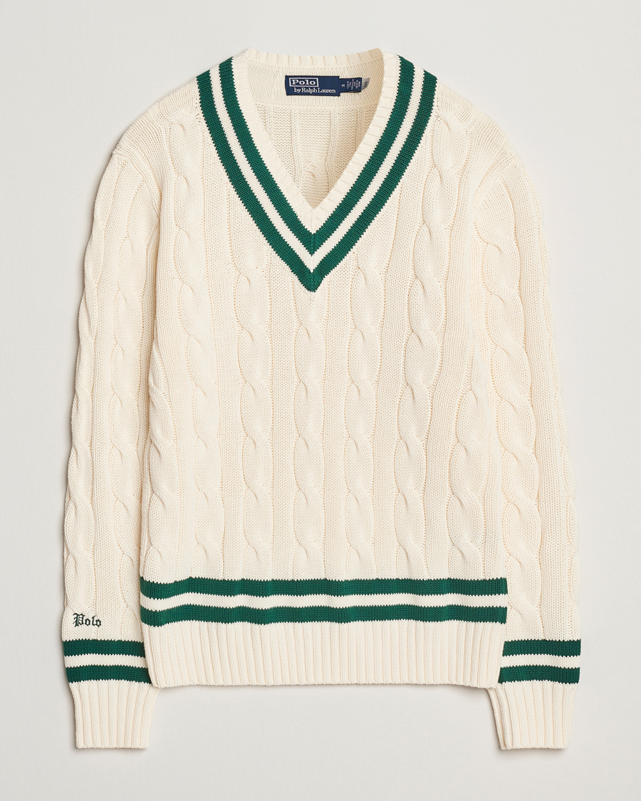 Herre | Gensere | Polo Ralph Lauren | Cricket V-Neck Sweater Cream/New Forest
