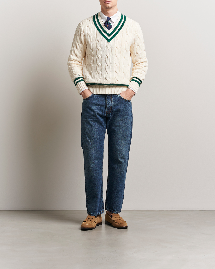 Herre | Gensere | Polo Ralph Lauren | Cricket V-Neck Sweater Cream/New Forest