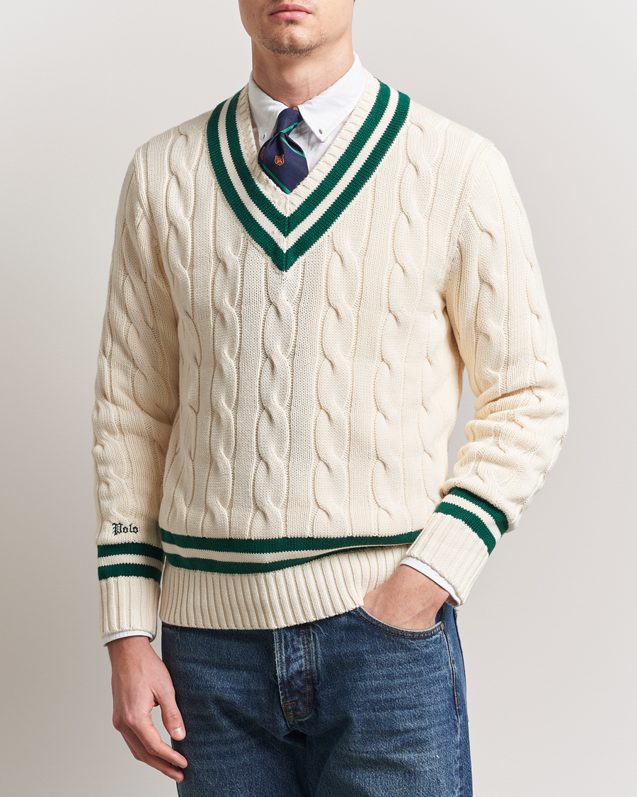Herre | Gensere | Polo Ralph Lauren | Cricket V-Neck Sweater Cream/New Forest