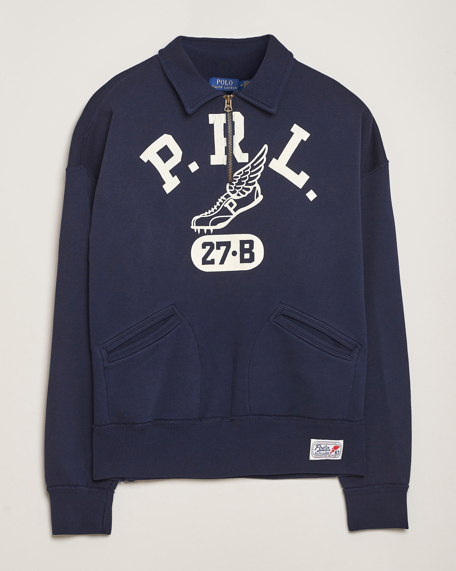 Herre | Gensere | Polo Ralph Lauren | Printed Fleece Half Zip Sweater Cruise Navy