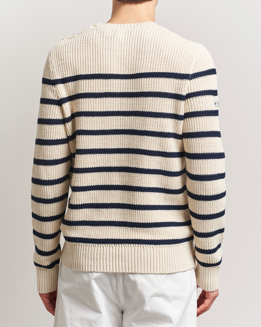 Herre | Gensere | Polo Ralph Lauren | Cotton/Linen Striped Sweater Cream/Navy