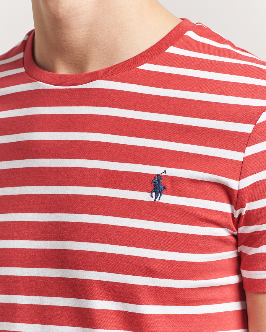 Herre | T-Shirts | Polo Ralph Lauren | Custom Slim Fit Striped T-Shirt Spring Red/White
