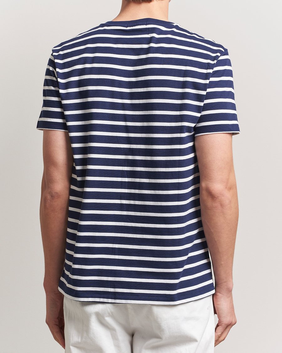 Herre | T-Shirts | Polo Ralph Lauren | Custom Slim Fit Striped T-Shirt Newport Navy/White