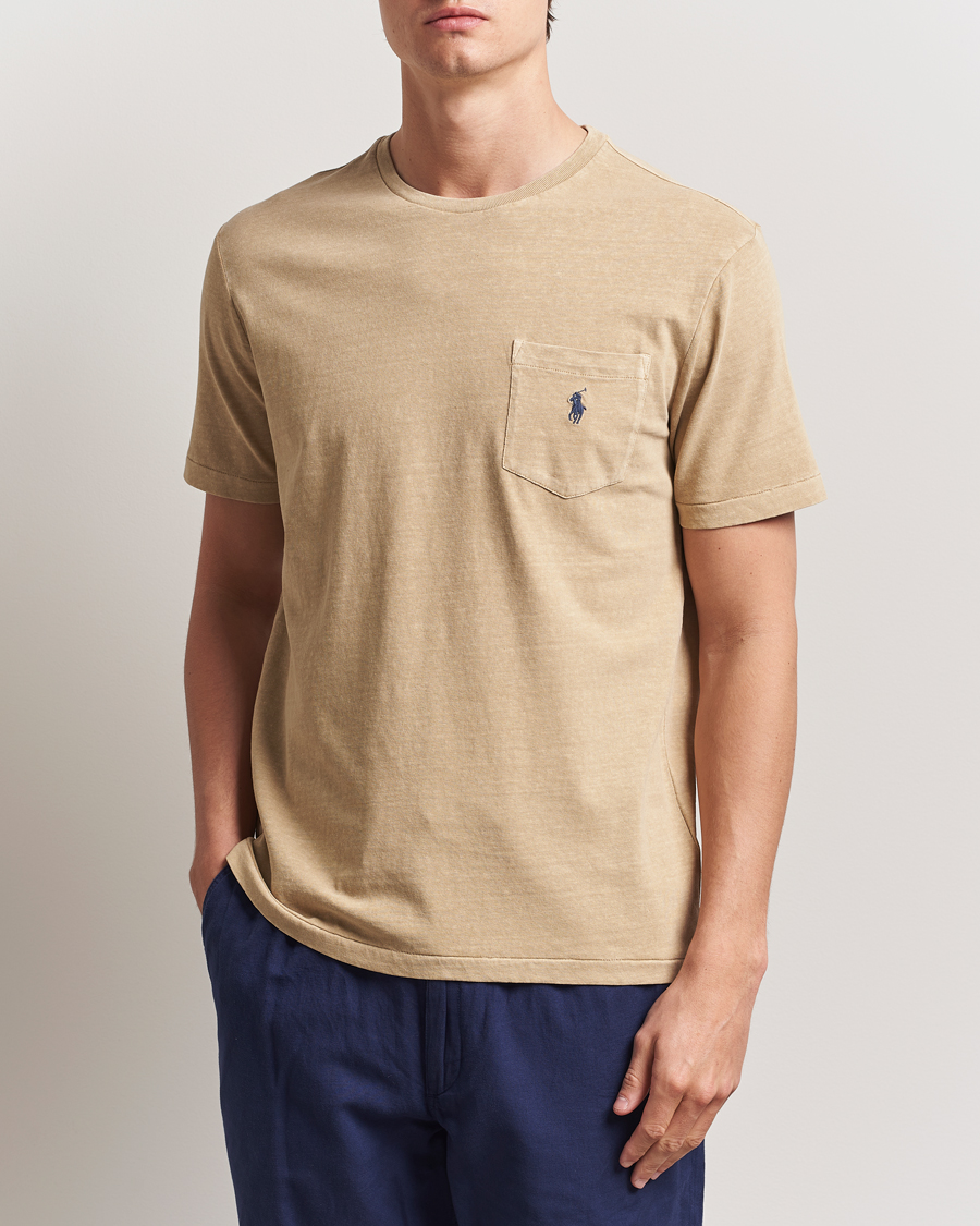 Herre | T-Shirts | Polo Ralph Lauren | Cotton Linen T-Shirt Coastal Beige