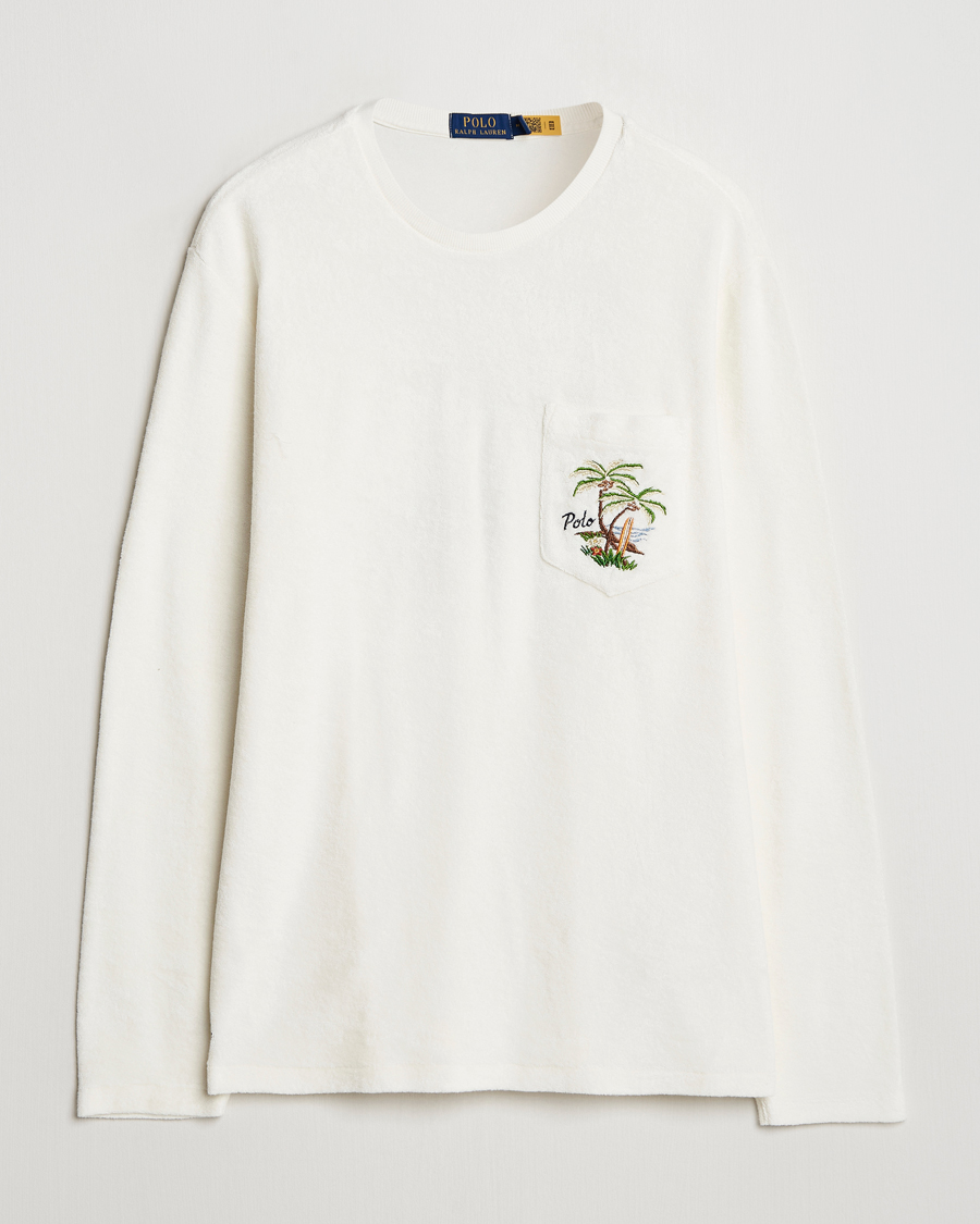 Herre | T-Shirts | Polo Ralph Lauren | Cotton Terry Printed Long Sleeve T-Shirt Nevis
