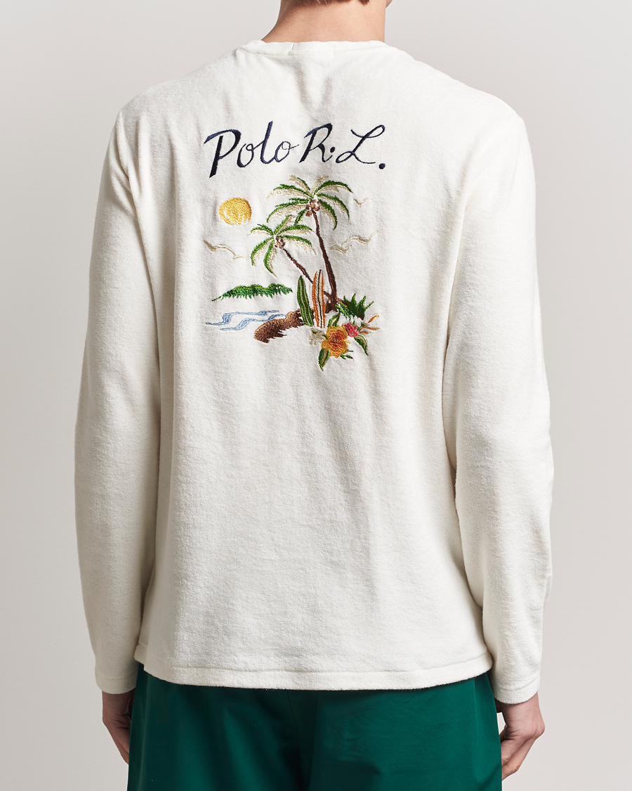 Herre | T-Shirts | Polo Ralph Lauren | Cotton Terry Printed Long Sleeve T-Shirt Nevis