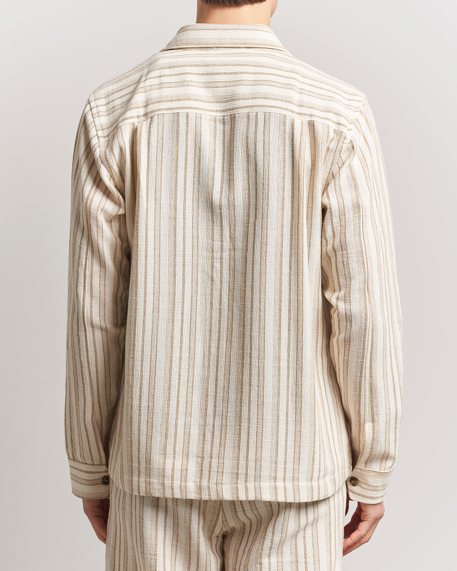 Herre | Skjorter | LES DEUX | Shane Stripe Cotton Overshirt Ivory