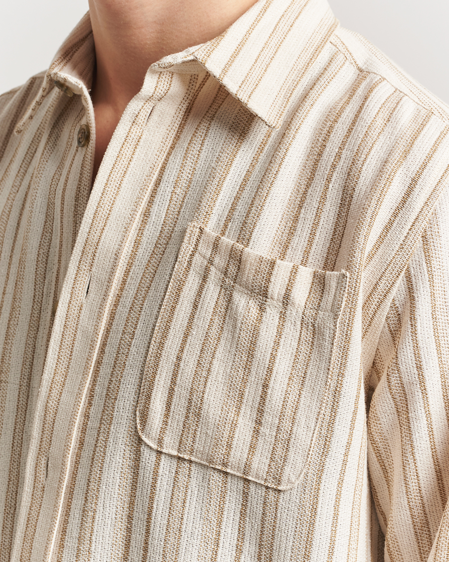 Herre | Skjorter | LES DEUX | Shane Stripe Cotton Overshirt Ivory