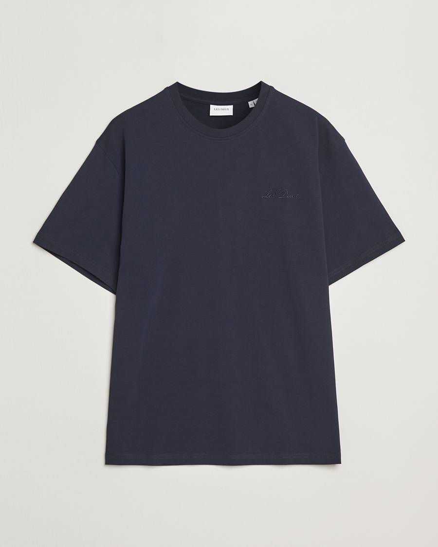 Herre | T-Shirts | LES DEUX | Crew T-Shirt Dark Navy