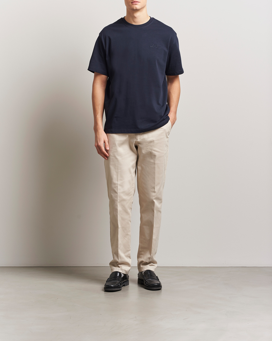 Herre | T-Shirts | LES DEUX | Crew T-Shirt Dark Navy