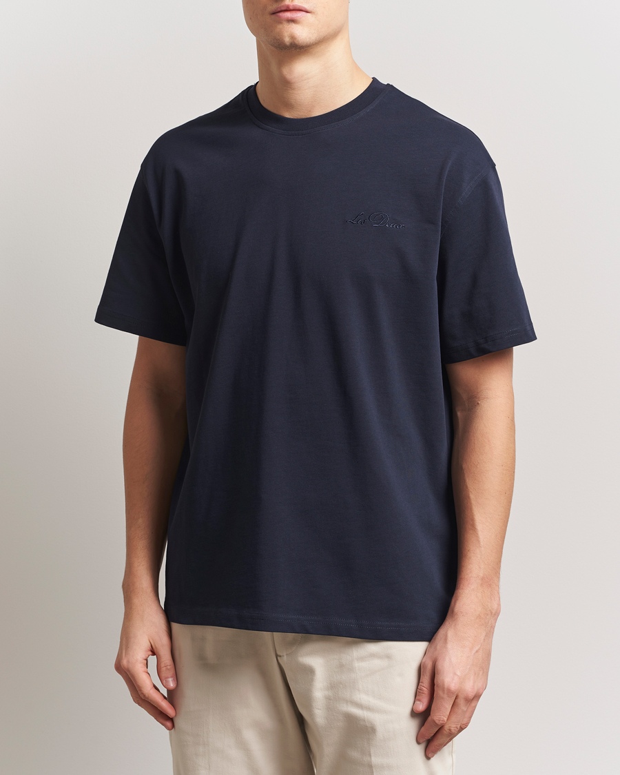 Herre | T-Shirts | LES DEUX | Crew T-Shirt Dark Navy