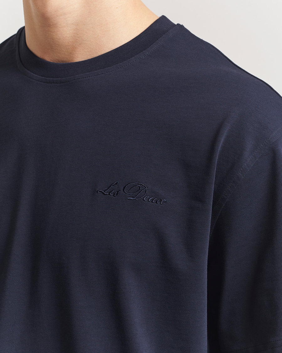 Herre | T-Shirts | LES DEUX | Crew T-Shirt Dark Navy