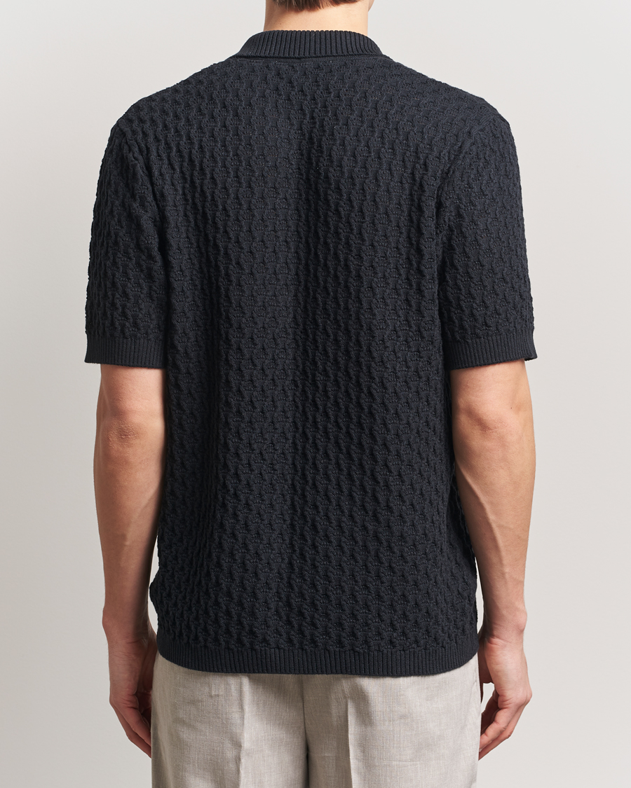 Herre | Skjorter | LES DEUX | Gespertus Knitted Short Sleeve Shirt Black