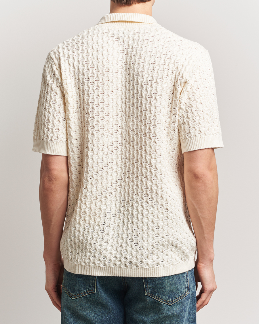 Herre | Skjorter | LES DEUX | Gespertus Knitted Short Sleeve Shirt Ivory