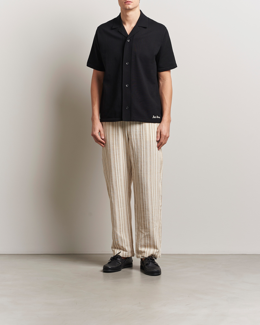 Herre | Skjorter | LES DEUX | Geoffery Short Sleeve Knitted Shirt Black