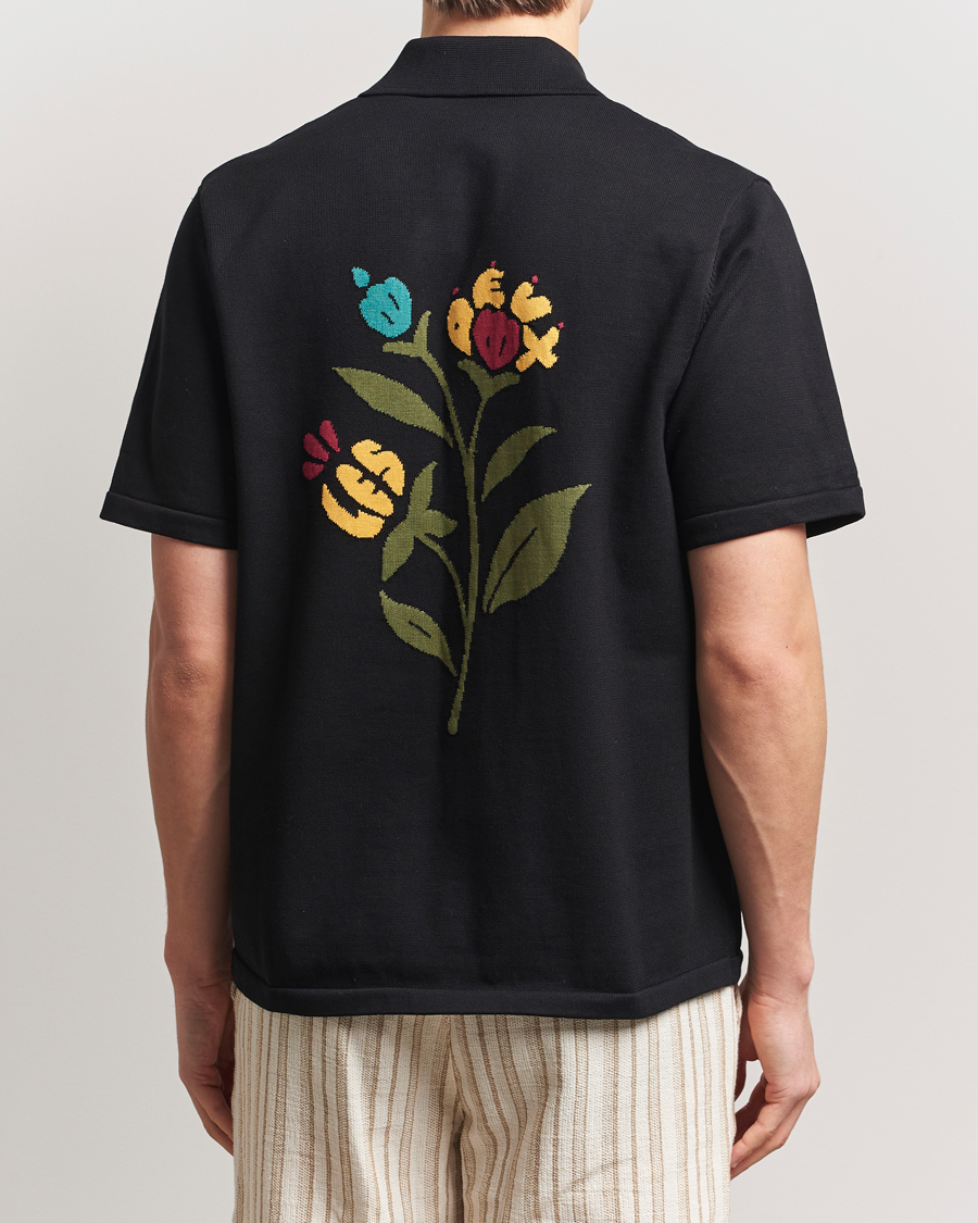 Herre | Skjorter | LES DEUX | Geoffery Short Sleeve Knitted Shirt Black