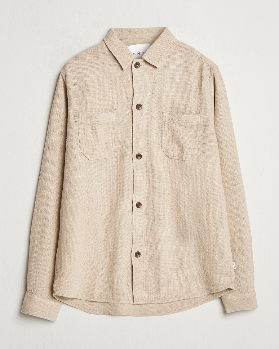 Herre | Skjorter | LES DEUX | Hamilton Viscose/Linen Overshirt Light Sand