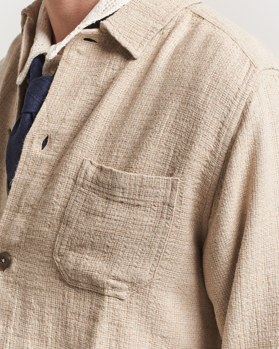 Herre | Skjorter | LES DEUX | Hamilton Viscose/Linen Overshirt Light Sand
