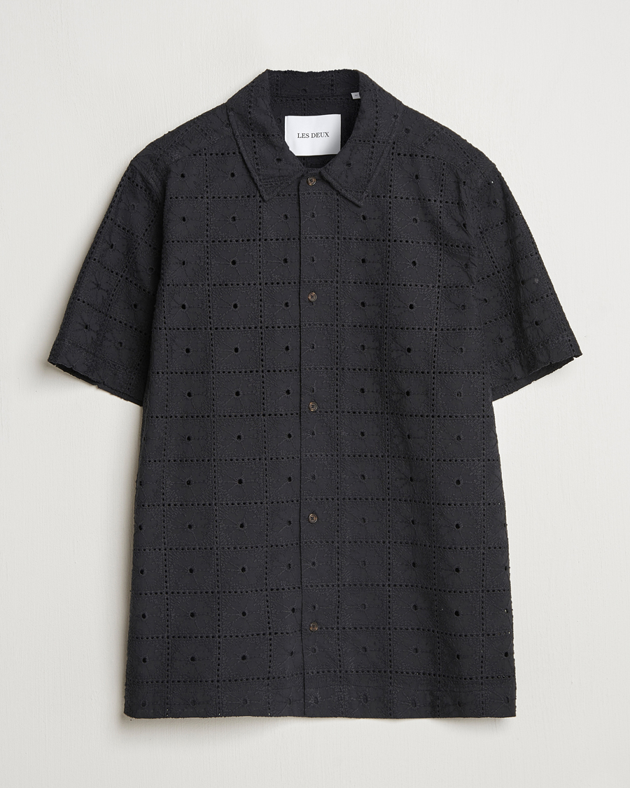 Herre | Skjorter | LES DEUX | Hector Anglaise Short Sleeve Shirt Black