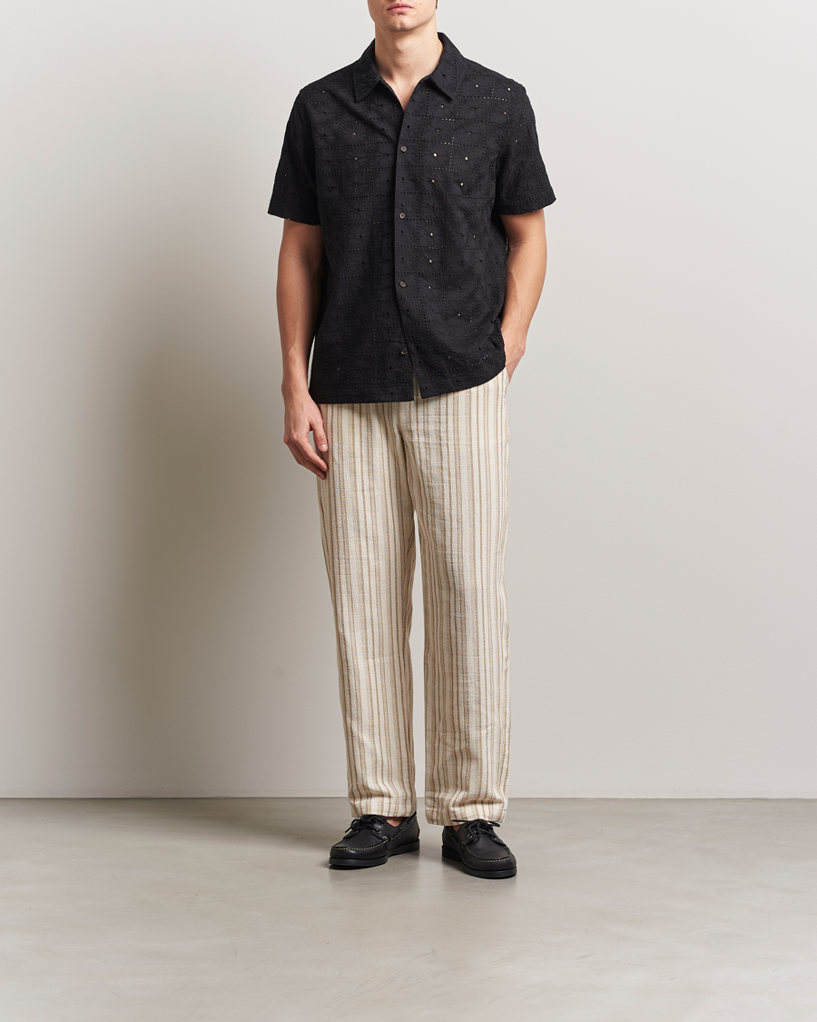 Herre | Skjorter | LES DEUX | Hector Anglaise Short Sleeve Shirt Black