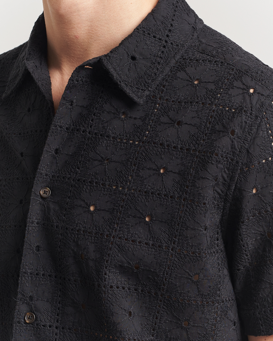 Herre | Skjorter | LES DEUX | Hector Anglaise Short Sleeve Shirt Black