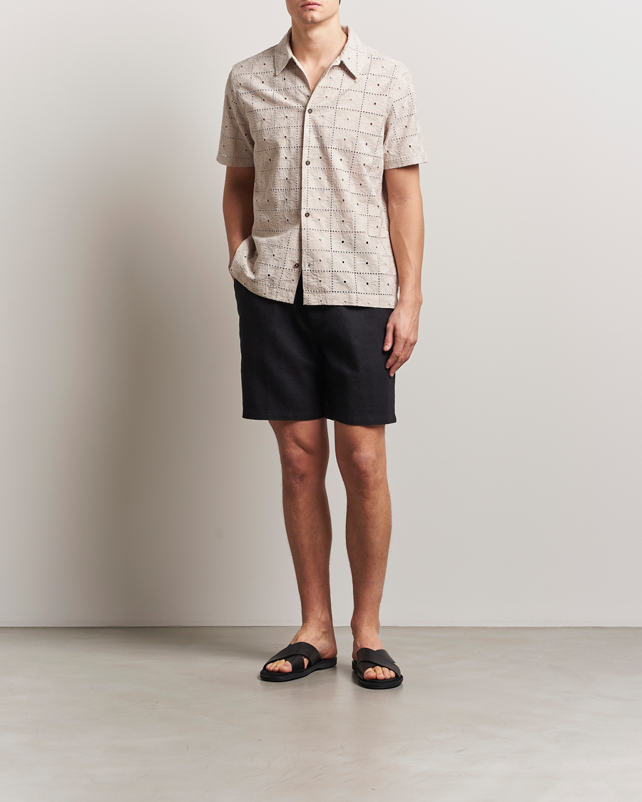 Herre | Skjorter | LES DEUX | Hector Anglaise Short Sleeve Shirt Light Sand
