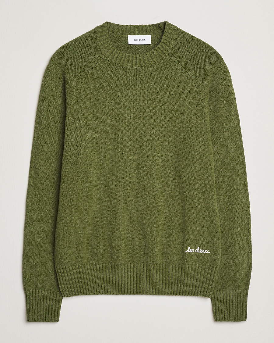 Herre | Gensere | LES DEUX | Brad Knitted Roundneck Chive Green