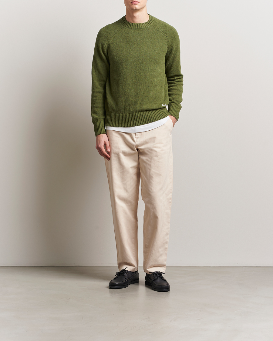 Herre | Gensere | LES DEUX | Brad Knitted Roundneck Chive Green