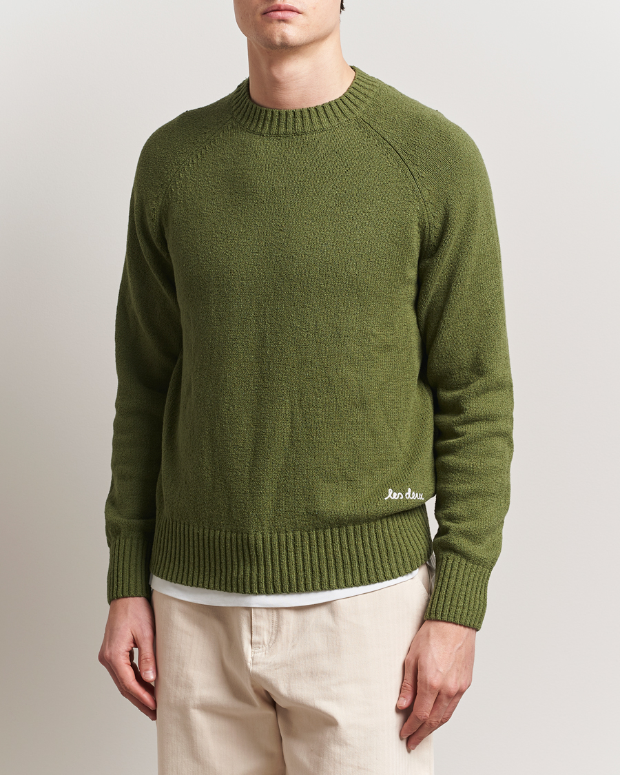 Herre | Gensere | LES DEUX | Brad Knitted Roundneck Chive Green