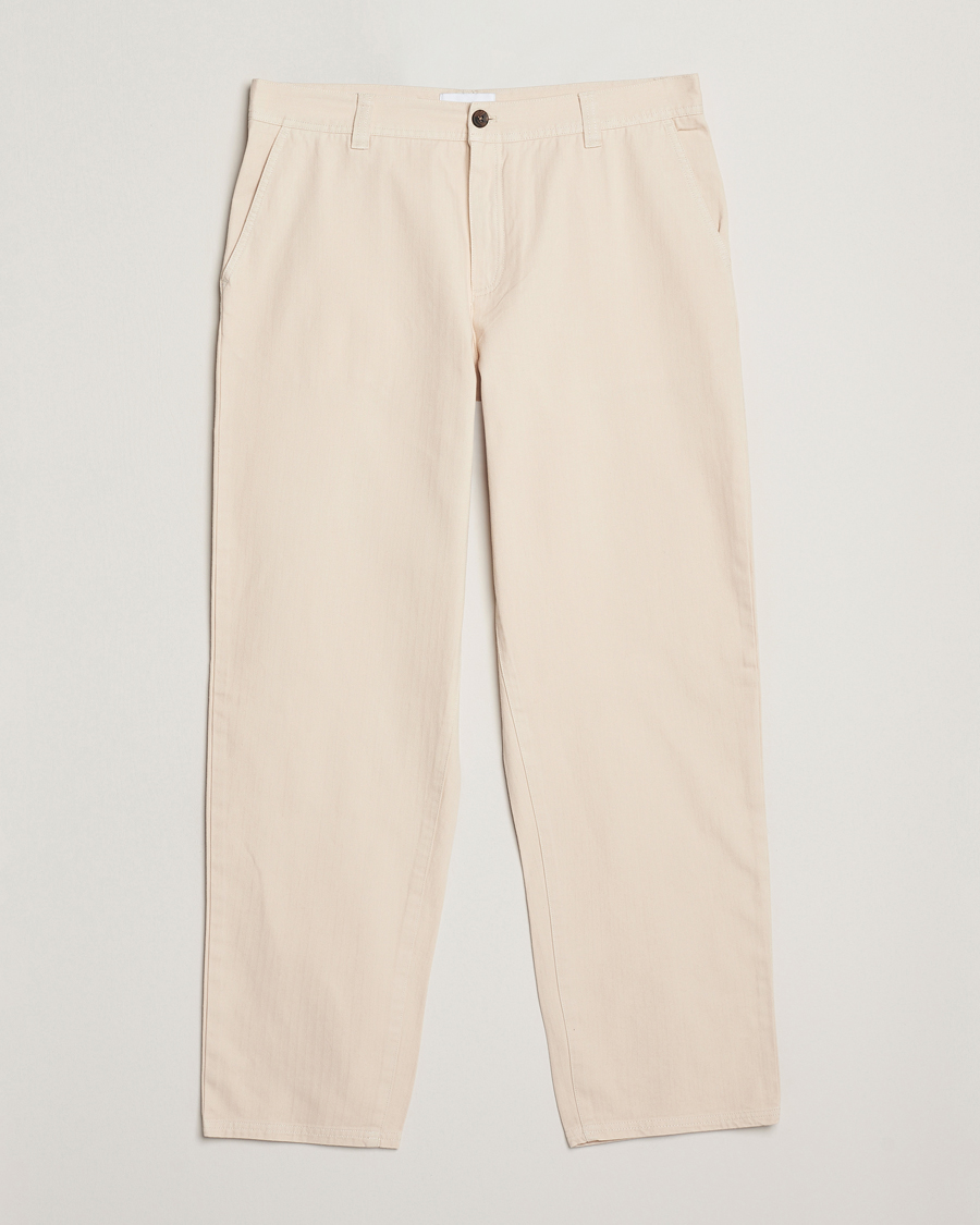 Herre | Bukser | LES DEUX | Cody Cotton Herringbone Pants Ivory