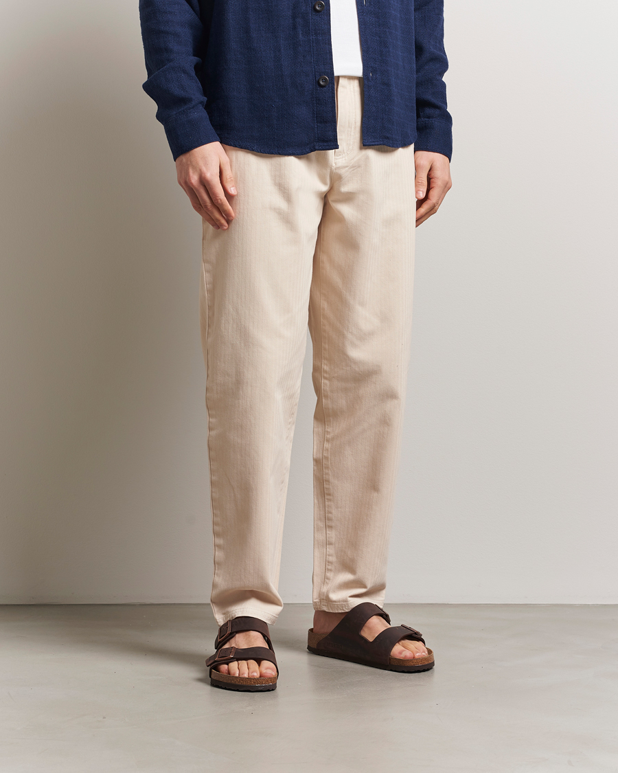 Herre | Bukser | LES DEUX | Cody Cotton Herringbone Pants Ivory