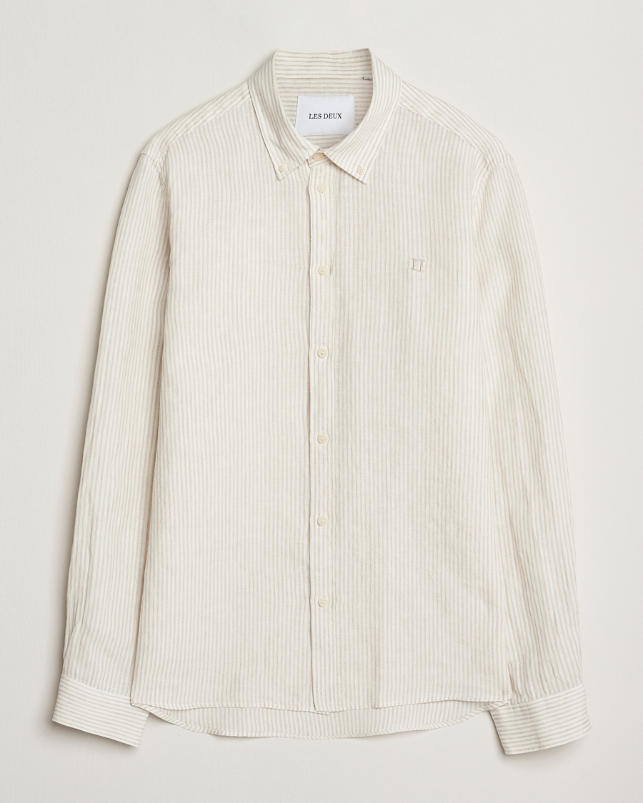 Herre | Skjorter | LES DEUX | Kristian Linen Shirt Ivory/Walnut