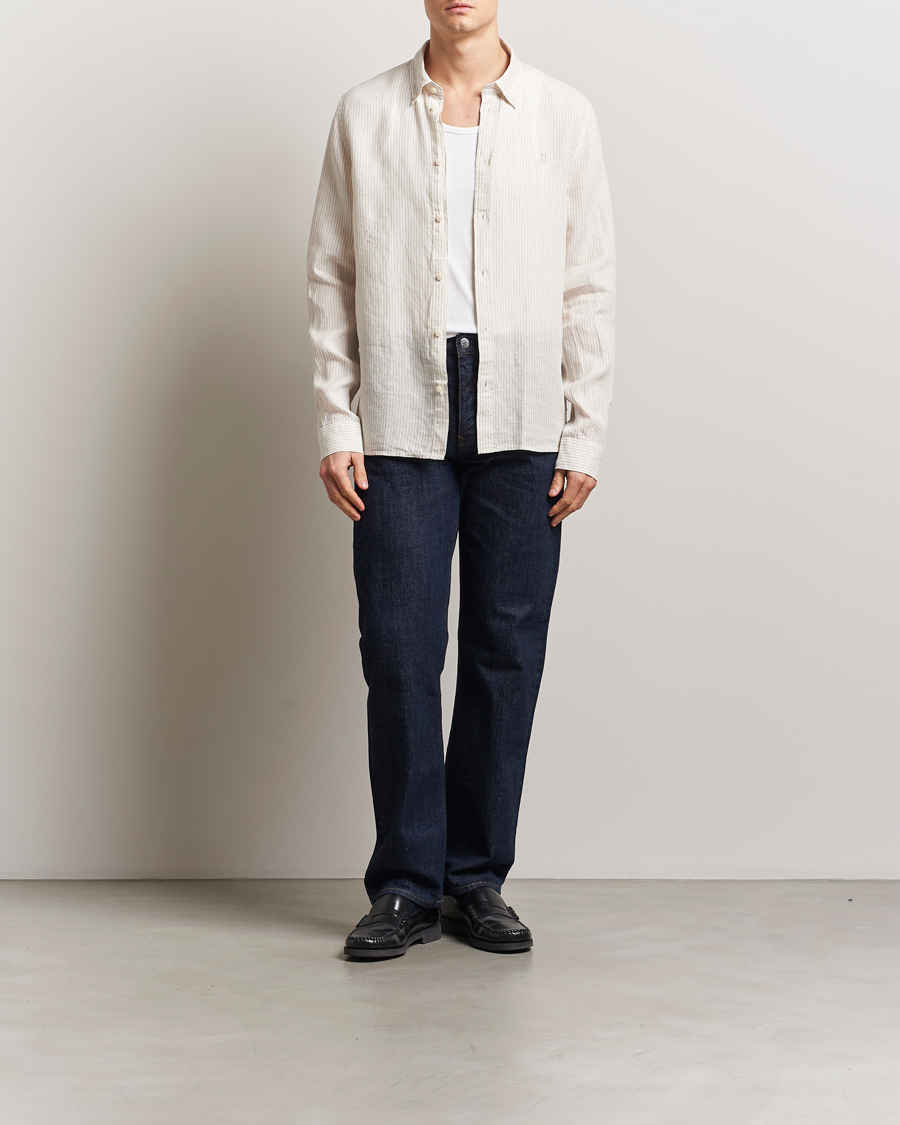 Herre | Skjorter | LES DEUX | Kristian Linen Shirt Ivory/Walnut
