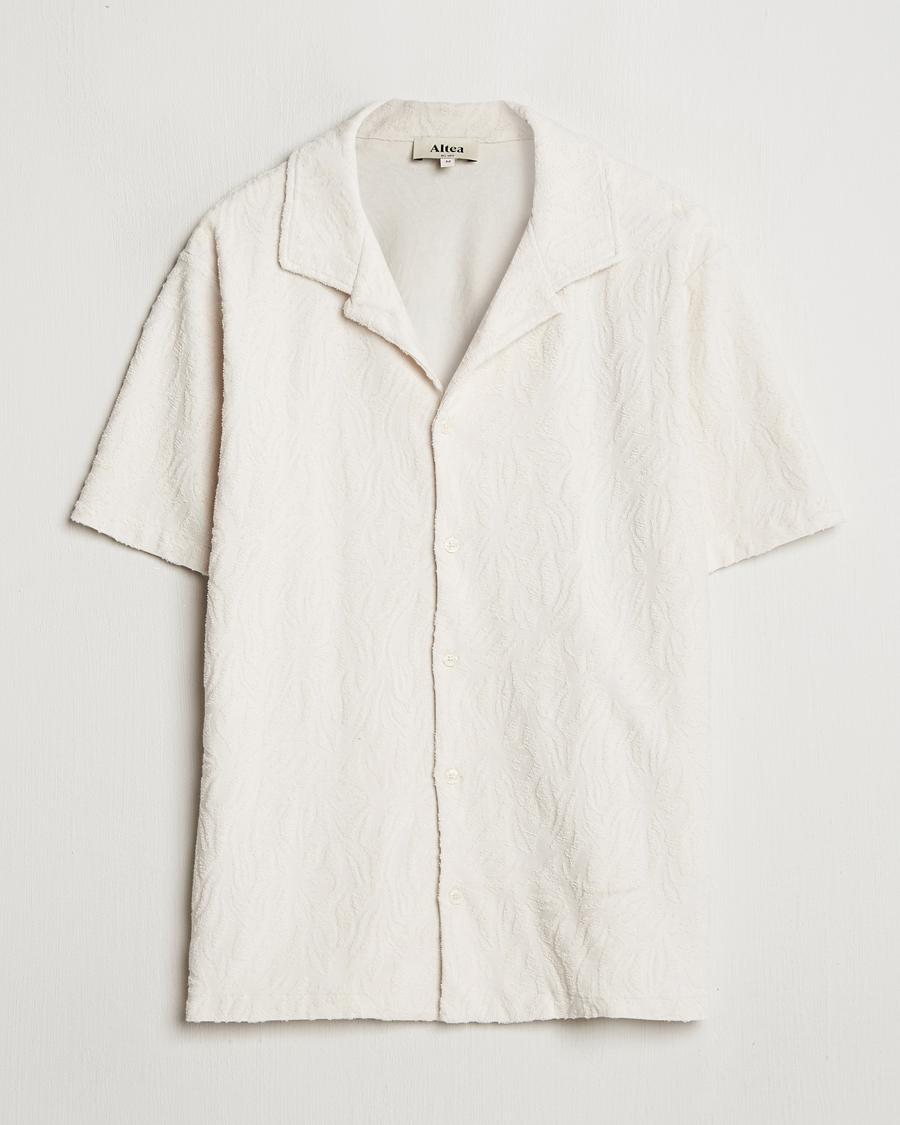 Herre | Pikéer | Altea | Terry Jacquard Cotton Polo Off White