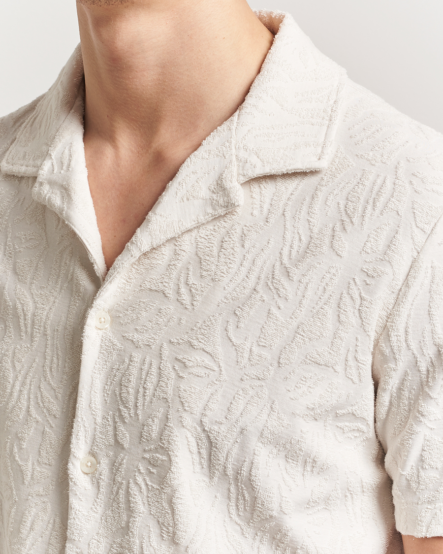 Herre | Pikéer | Altea | Terry Jacquard Cotton Polo Off White