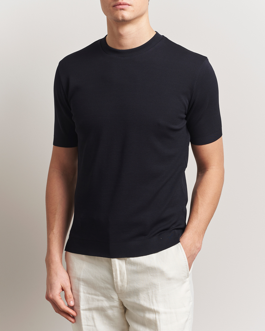 Herre | T-Shirts | Altea | Jersey Piquet T-Shirt Navy