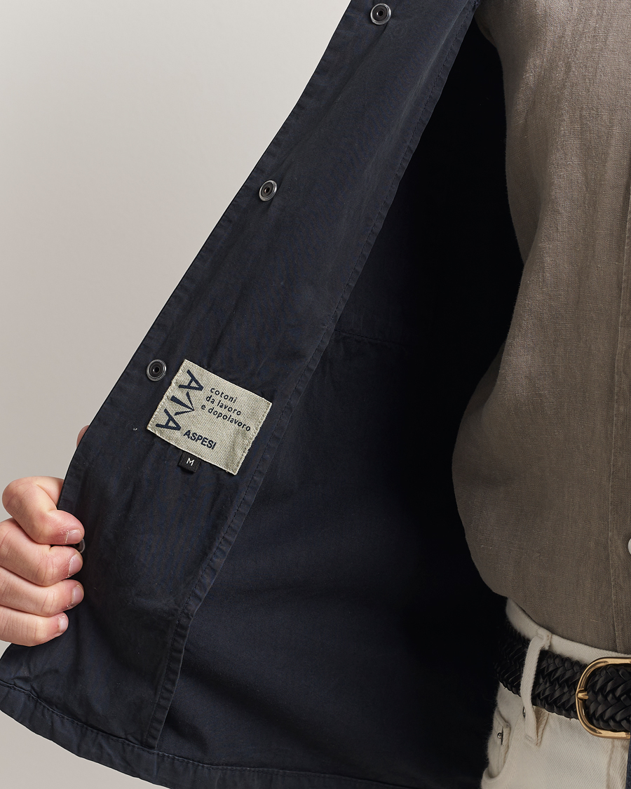 Herre | Jakker | Aspesi | Cotton Field Shirt Navy
