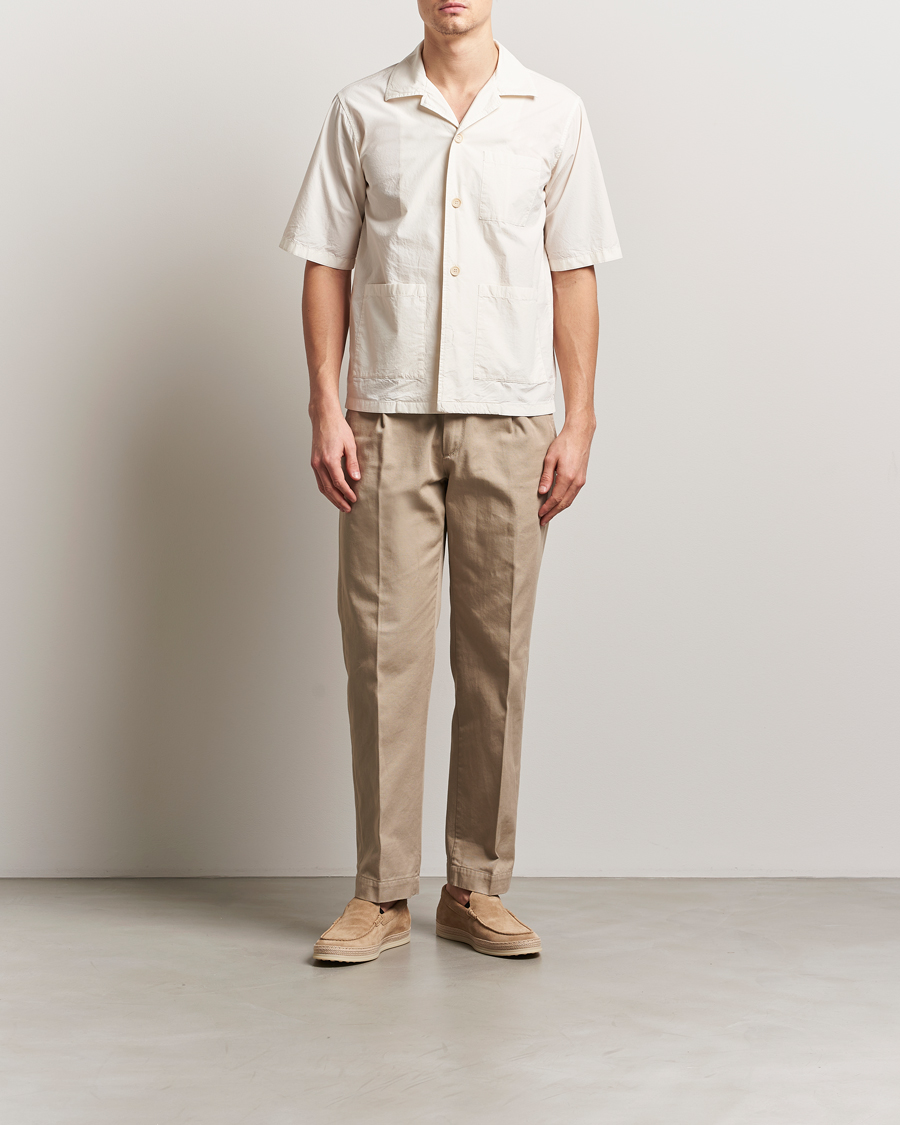 Herre | Skjorter | Aspesi | Short Sleeve Utility Shirt Light Beige