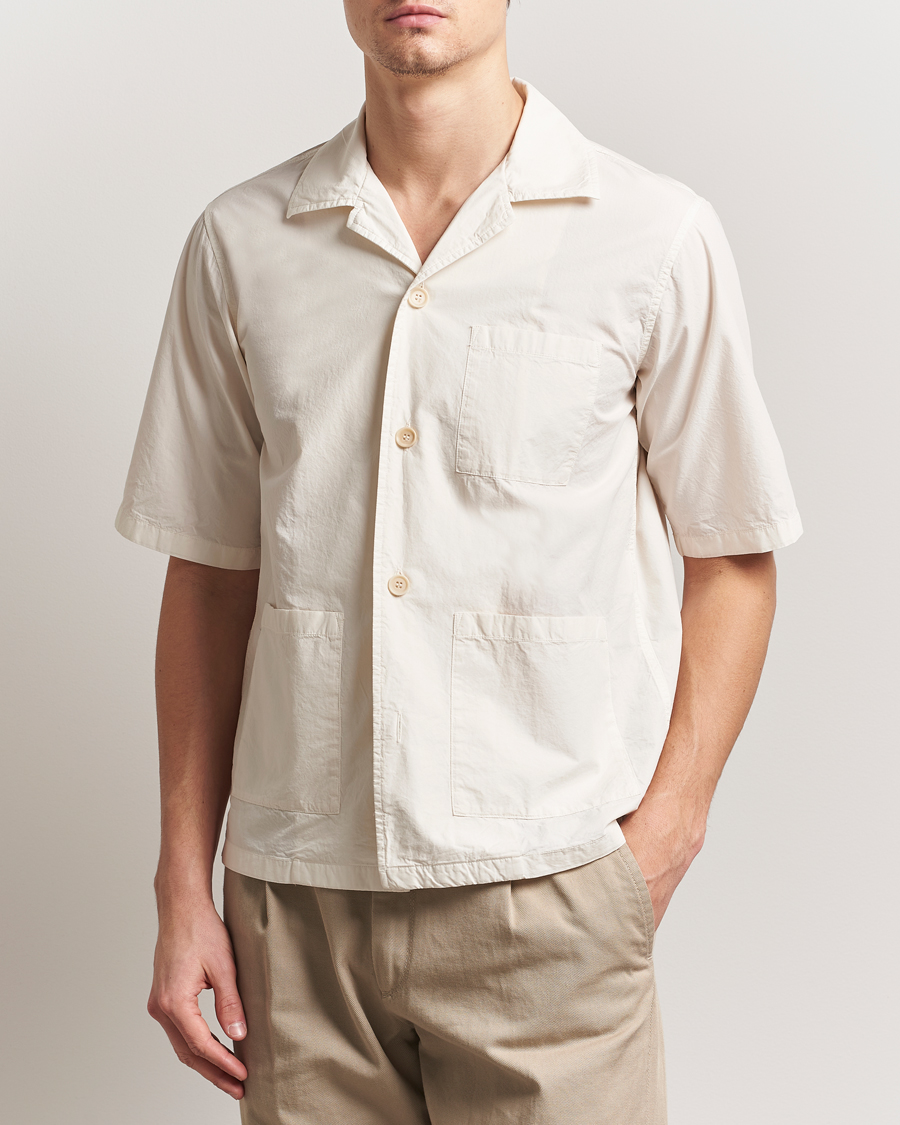 Herre | Skjorter | Aspesi | Short Sleeve Utility Shirt Light Beige